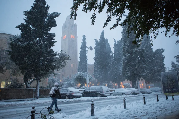 Sneeuw in Jeruzalem — Stockfoto