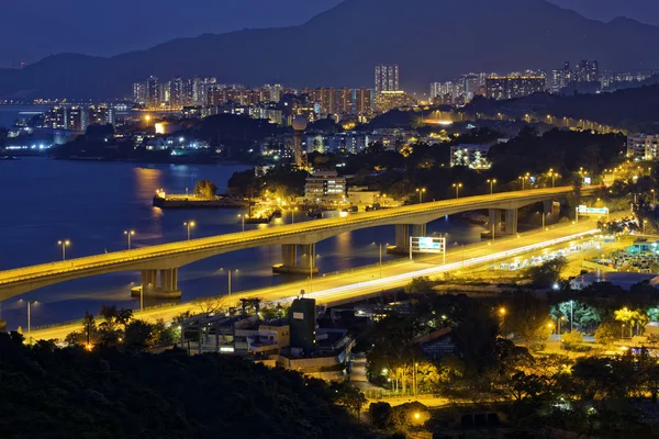 Highway in Hong Kong at night — Stock Photo, Image