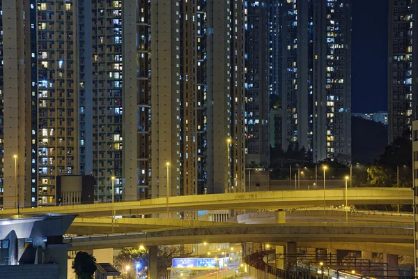 夜に香港市は — ストック写真