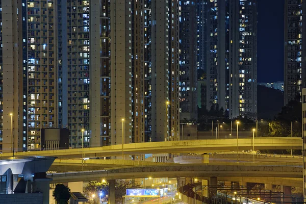 Hong kong city bei Nacht — Stockfoto