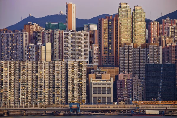 香港公共房屋日落 — 图库照片