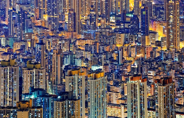 Hong Kong Vida pública en el centro por la noche —  Fotos de Stock
