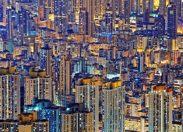 Hong Kong Vida pública en el centro por la noche —  Fotos de Stock