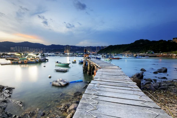 Boot pier bij zonsondergang — Stockfoto