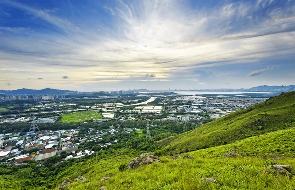 Hong Kong Yuen Long downtown sunset — Stock Photo, Image