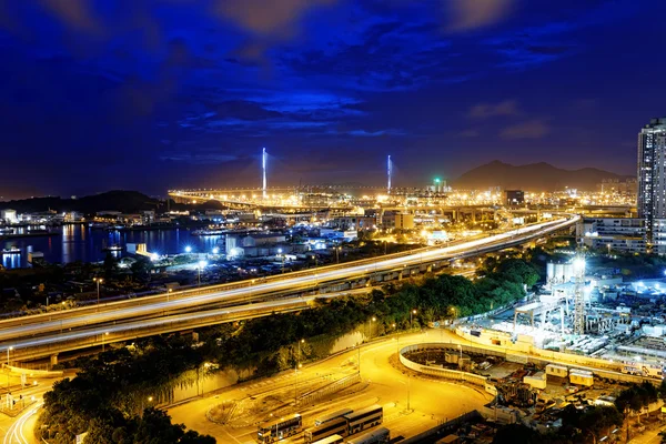 High speed traffic and blurred light trails — Stock Photo, Image