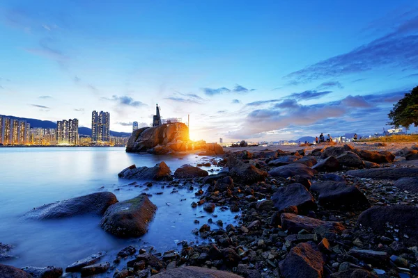 Hong Kong Lei Yue Mun puesta de sol — Foto de Stock