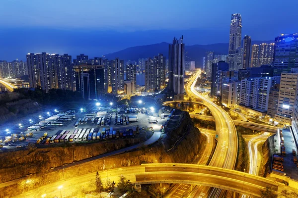 City High speed traffic at night — Stock Photo, Image