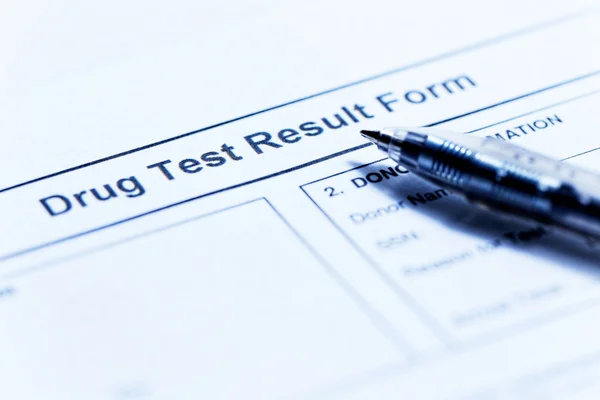 Drug test blank form — Stock Photo, Image