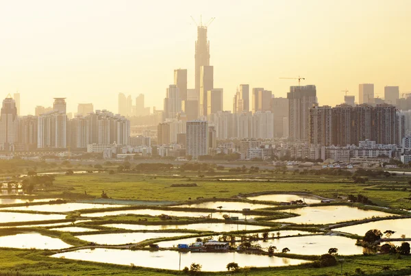 Hong kong campo por do sol — Fotografia de Stock