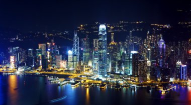 Hong kong şehir gece