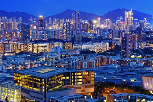 Χονγκ Κονγκ αστική νυχτερινό — Φωτογραφία Αρχείου