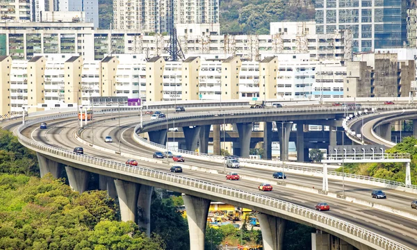 Hong Kong 高速道路橋の上を見る — ストック写真
