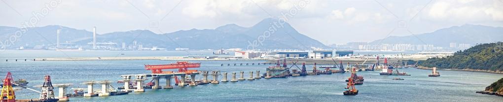 Construction site of Hong Kong Bridge