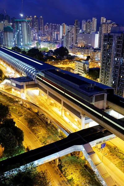 Hong Kong centre-ville la nuit — Photo