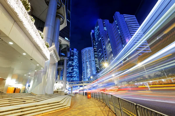 Hong kong traffic's nachts — Stockfoto