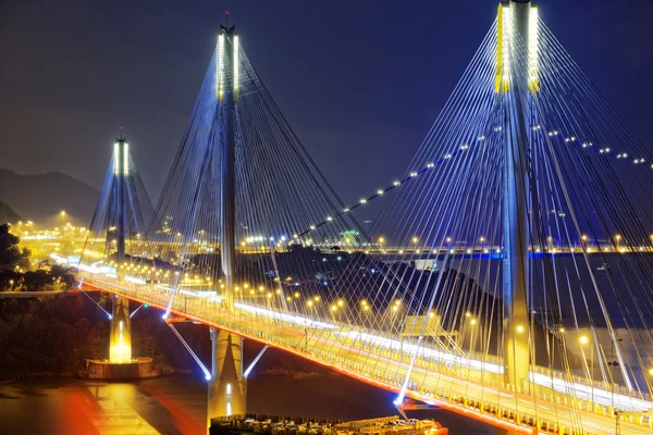 Ponte Ting Kau à noite — Fotografia de Stock