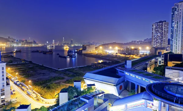 Hong kong public estate at night — Stock Photo, Image