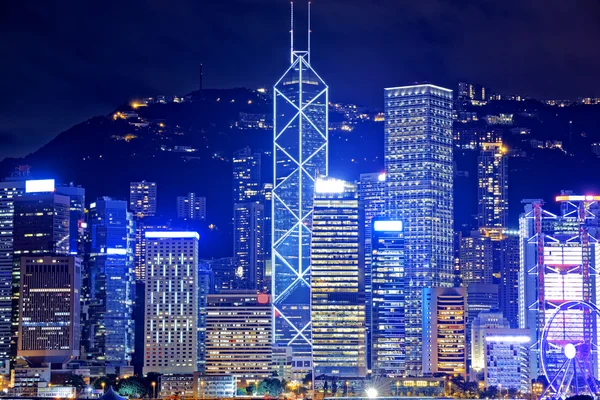 Hongkong på natten — Stockfoto