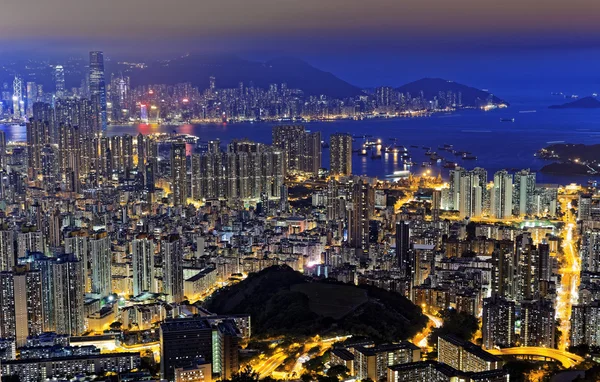 Hong Kong 's nachts — Stockfoto