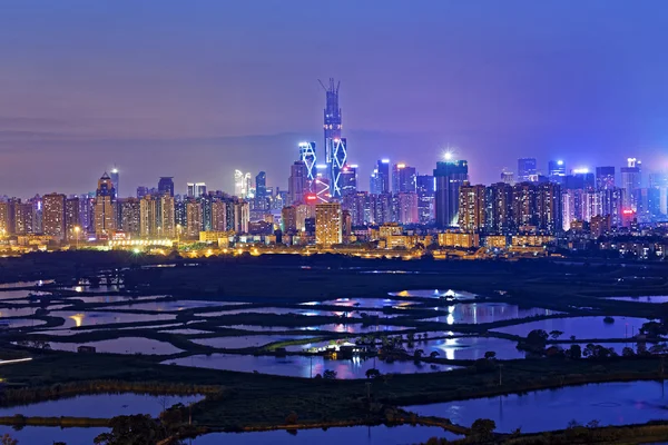 Shenzhen citscape gece — Stok fotoğraf