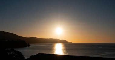 Gündoğumu Nerja, Costa Del Sol, Malaga Eyaleti, Endülüs, İspanya