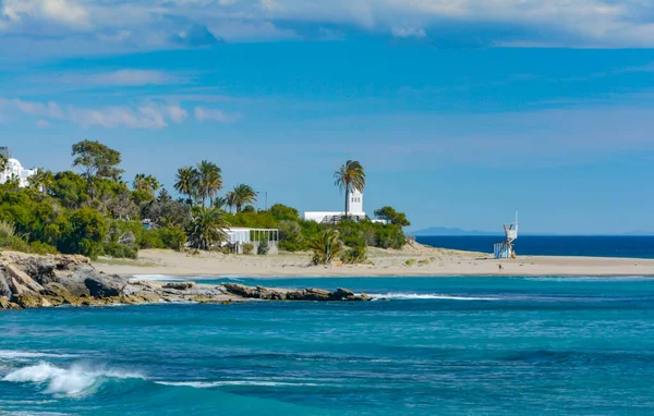 Widok Mojacar Beach Mojacar Almeria Andaluzja Hiszpania — Zdjęcie stockowe