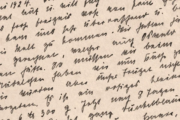 Escrita à mão alemã de 1924 Detalhe — Fotografia de Stock
