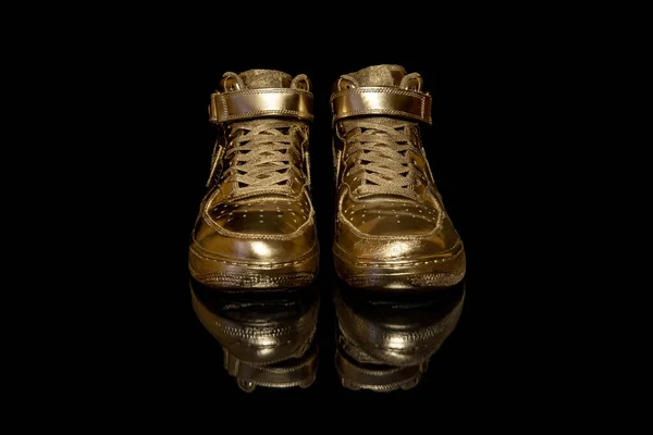 Pavia Італія Листопада 2020 Custom Gold Nike Air Force One Ліцензійні Стокові Фото