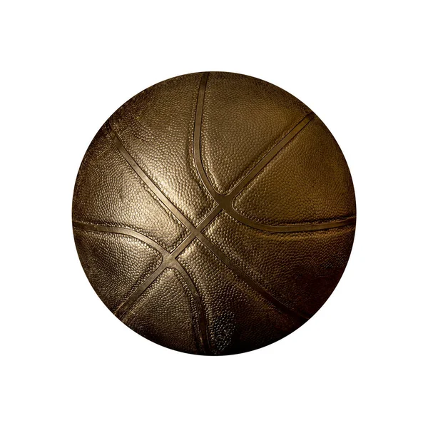 黄金のバスケットボールボール100 白の背景 ロイヤリティフリーのストック画像