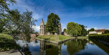 Danimarka, Kopenhag 'daki Rosenborg Kalesi' nin panoramik manzarası