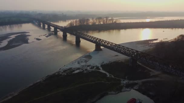 Ponte Della Becca Pont Sur Les Rivières Tessin Confluent Pavie — Video