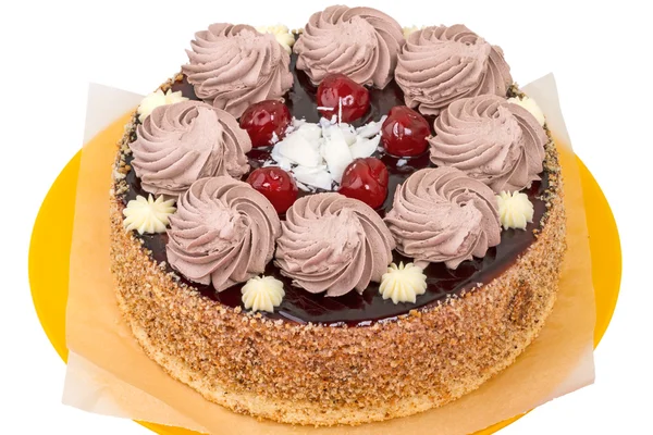 Cake with cherries — Stock Photo, Image