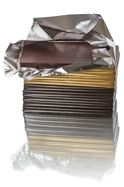 Stack of chocolate bars — Stock Photo, Image