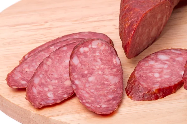 Smoked sausage close up — Stock Photo, Image