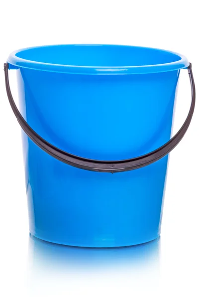 Blue plastic bucket on white — Stock Photo, Image