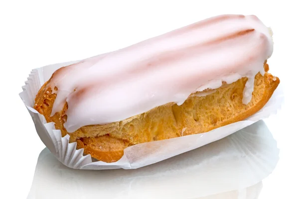 Eclair cake on white — Stock Photo, Image