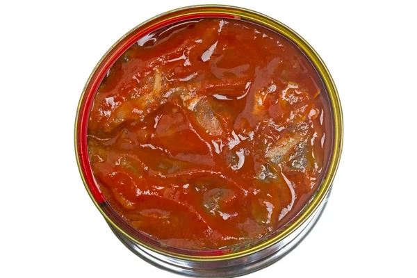 Sprot in tomatensaus — Stockfoto