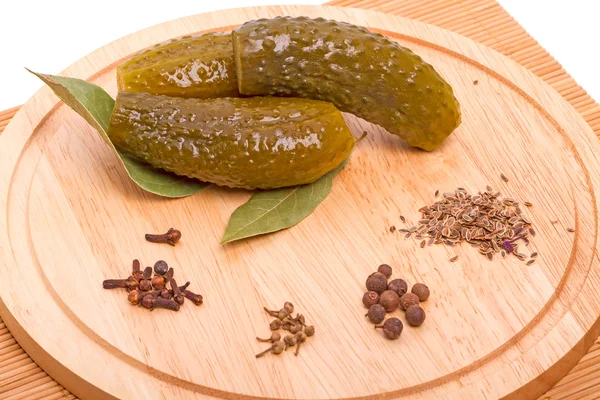 Pickles cucumber and spices — Stock Photo, Image