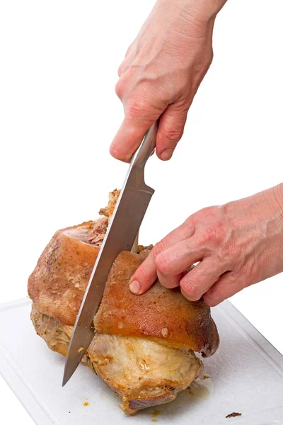Cut cooked meat with bone — Stock Photo, Image