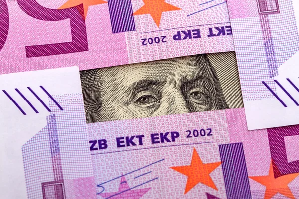 Augen benjamin franklin und euro — Stockfoto