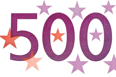 Number 500 and stars clipart