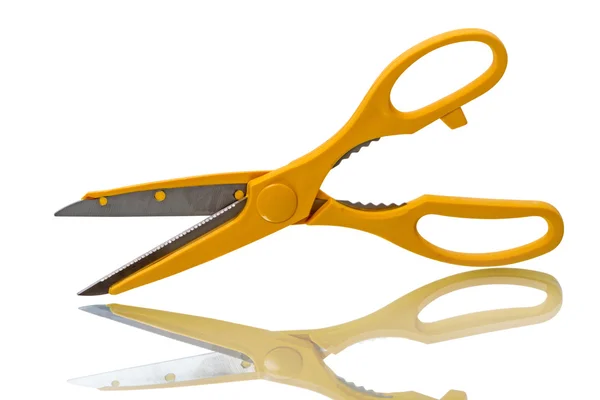 Yellow kitchen scissors — Stock Photo, Image