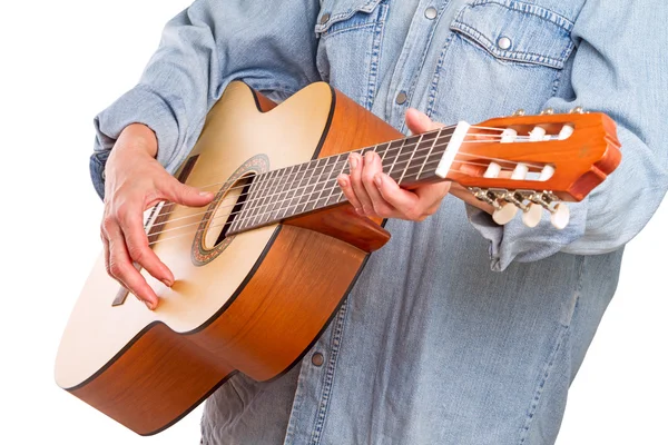 Hand kvinna och gitarr — Stockfoto