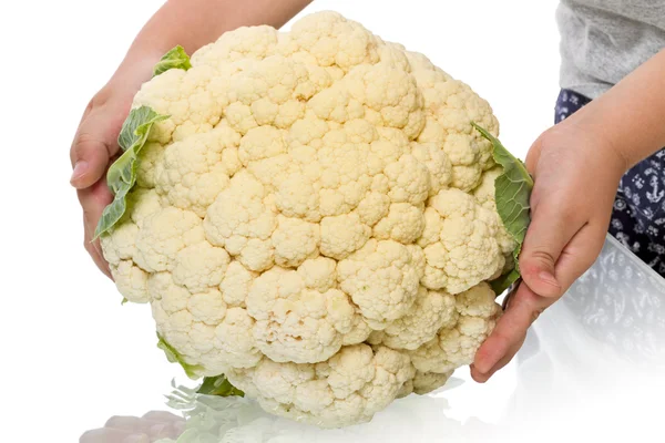 Child with cauliflower — Stock Photo, Image