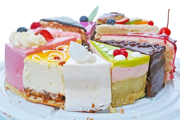 Original verschiedene Stücke Kuchen Seitenansicht — Stockfoto