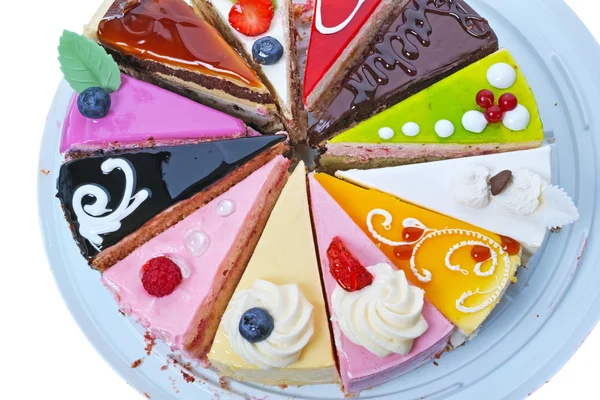 Originele stukken van cake close-up — Stockfoto