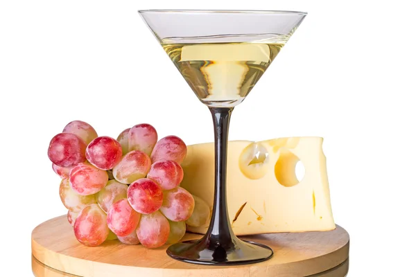 Martini cocktail with grapes and cheese — Stock Photo, Image