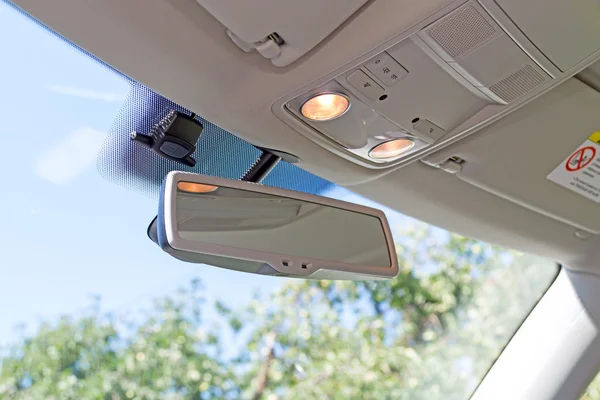 Rearview mirror in the car — Stock Photo, Image