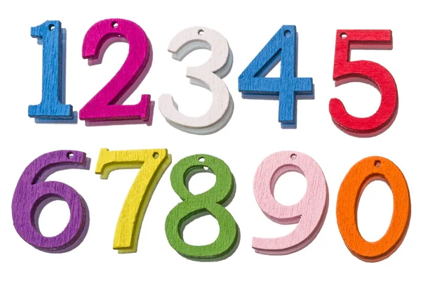 Wooden colorful numbers — Stock Photo, Image